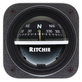 Ritchie V-537 Explorer Compass - Bulkhead Mount - Black Dial