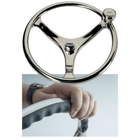 Edson 13" SS Comfort Grip PowerWheel Steering Wheel w/PowerKnob&#153;