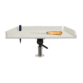 TACO 20" Poly Filet Table w/Adjustable Gunnel Mount - White