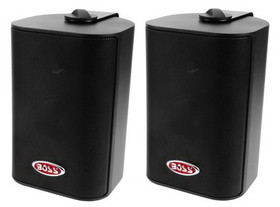 Boss Audio MR4.3B 4" 3-Way Marine Enclosed System Box Speaker - 200W - Black