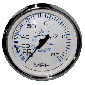 Faria Chesapeake White SS 4" Speedometer - 80MPH (Pitot)