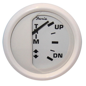 Faria Dress White 2" Trim Gauge (J/E/Suzuki Outboard)