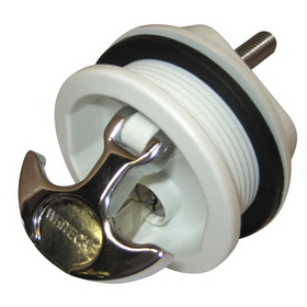 Whitecap T-Handle Latch - Chrome Plated Zamac/White Nylon - Locking - Freshwater Use Only