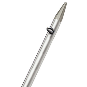TACO 8' Center Rigger Pole - Silver w/Silver Rings & Tip - 1-1/8" Butt End Diameter