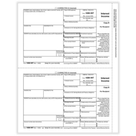 ComplyRight 5121B 1099-INT, 2-Up, Recipient Copy B (1,000 Forms)