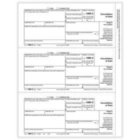 ComplyRight 5139 1099-C, 3-Up, Creditor or State Copy C (Cancellation of Debt)