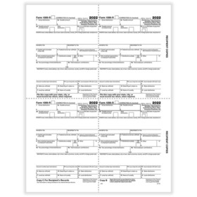 ComplyRight 5175B 1099-R, 4-Up Box, Recipients Copy B, C and 2 File Copies (500 Forms)