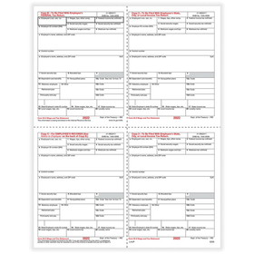 ComplyRight 5205 W-2, 4-Up Box, Employee Copy B, C, 2 and 2 or Extra Copy