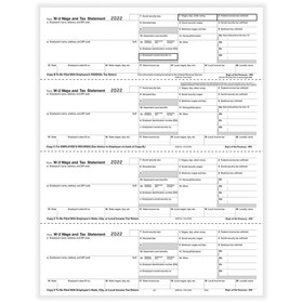 ComplyRight 5206B W-2, 4-Up Horizontal, Employee Copy B, C, 2, 2 or Extra Copy (500 Forms)