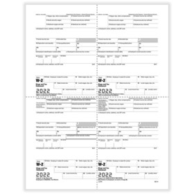 ComplyRight 5214B W-2, 4-Up Box, Employee Copy B, C, 2 and 2 or Extra Copy (M Style) (500 Forms)