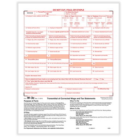 ComplyRight 5309 W-3C Transmittal of Corrected Income and Tax Statement