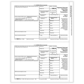 ComplyRight 5326B 1099-K, 2-Up, Payee Copy B (1,000 Forms), Merchant Card