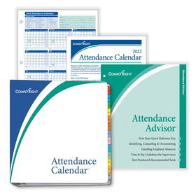 ComplyRight A1411W16PK25 2022 Attendance Calendar Kit, Pack of 25