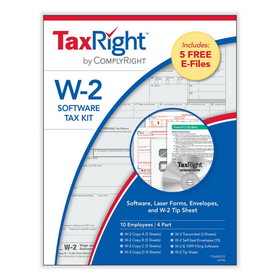 ComplyRight C5645ES10 TaxRight W-2 4-Part Software Kit (10 Recipients)