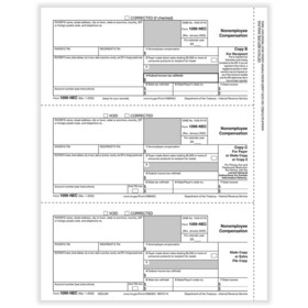 ComplyRight NEC5114 1099-NEC, Rec Copy B, Payer/State Copy C & State/Extra File Copy