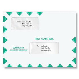 ComplyRight PEA01 Double Window Envelope (Moisture Seal), 10" x 13"