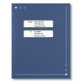 ComplyRight SFDB04 Linen Folder W/Small Win Dark Blue