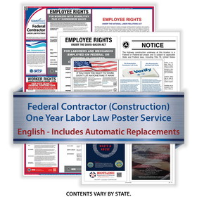 ComplyRight U1200CFC Fed Contractor - Construction (Eng) - 1-Year Poster Service