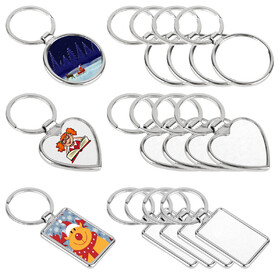 Muka 12Pcs Sublimation Blanks Metal Key Chain Making Kit, Car Key Chain, for Making Picture Gifts