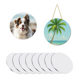 Muka 10Pcs 0.04Inch Thickened Round Sublimation Blank Aluminum Sheets Set, Heat Transfer Ornament, Metal Sign