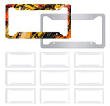Muka 10 Pack Sublimation Blanks License Plate Frame, 0.025 in Aluminum, License Plate Protector, Car Plate Frame