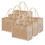 TOPTIE 6 PCS Jute Reusable Tote Bags with Canvas Side, Natural Burlap Gift Bags with Cotton Handle (Large), Christmas Gift Bag