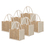 TOPTIE 6 PCS Burlap Reusable Tote Bags with Canvas Side, Bridesmaid Bag Jute Grocery Shopping Bag