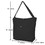 TOPTIE Soft Canvas Shoulder Bag for Women, Black Tote Handbag with Pocket for Work, Shopping, Travel