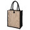 TOPTIE Small Burlap Bag with Button Closure & Rope Handles, Natural Jute Beach Bag for Women, Reusable Grocery Bag