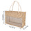 TOPTIE 6 PCS Jute Beach Bag with Handles, Burlap Tote Bags with transparent PVC Film, Reusable Bags Bulk for Gift