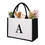 TOPTIE Initial Jute Canvas Tote Bag, Pretty Gift Bag for Wedding Birthday Beach Party Favors (Letter A)
