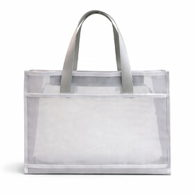 TOPTIE Mesh Beach Bag with Zipper Mesh Promotional Tote Bag
