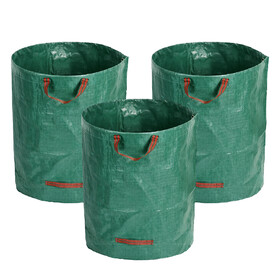 TOPTIE 3 Packs Heavy Duty Lawn and Leaf Bags 72 Gallon Reusable Yard Waste Bags Garden Trash Can with Handles