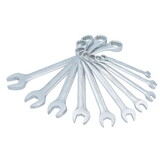 Urrea 1200CMA Metric Satin Finish Combination Wrench Set, 12 Point, 11 Piece In Rack