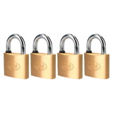Lock 15CA Solid Brass Padlock Short Shackle 40 Mm Set, Standard Key, 4 Piece
