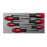 Urrea CH115L Bimaterial Screwdrivers Tip Flat, Phillips And Cabinet Set Tray Ch115L-C, 6 Piece