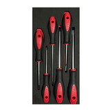 Urrea CH115 Bimaterial Screwdriver Tip Flat Phillips And Cabinet Set Tray Ch115-C, 6 Piece
