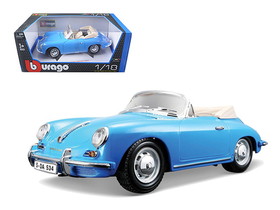 Bburago 12025bl  1961 Porsche 356B Convertible Blue 1/18 Diecast Car Model