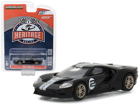 Greenlight 13200A   2017 Ford GT Black #2 - Tribute to 1966 Ford GT40 MK II #2 Racing Heritage Series 1 1/64 Diecast Model Car