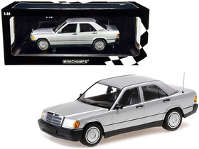 Minichamps 155037004  1982 Mercedes Benz 190E (W201) Silver Metallic Limited Edition to 504 pieces Worldwide 1/18 Diecast Model Car