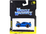 Muscle Machines 15544bl  2013 Ford Mustang Boss 302 Light Blue with Black Stripes 1/64 Diecast Model Car