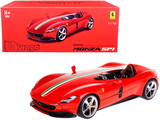 Bburago 16909r  Ferrari Monza SP1 Red with Italian Flag Stripes 