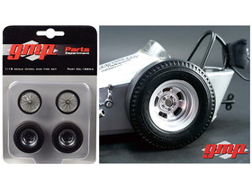 GMP 18854  Vintage Dragster Wheels and Tires Set of 4 from "The Chizler V" Vintage Dragster 1/18 Model
