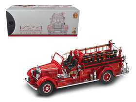 Road Signature 20098r  1935 Mack Type 75BX Fire Engine Truck Red with Accessories 1/24 Diecast Model