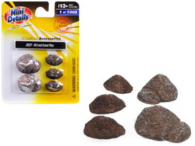 Classic Metal Works 20227  Dirt and Gravel Piles 5 piece Accessory Set for 1/87 (HO) Scale Models