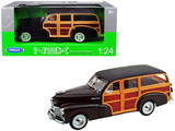 Welly 22083dkbrn  1948 Chevrolet Woody Fleetmaster Dark Brown 1/24 Diecast Model Car