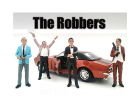 American Diorama 23883-23884-23885-23886  "The Robbers" 4 Piece Figure Set For 1:18 Scale Models
