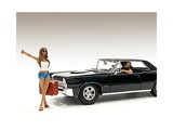American Diorama 23896  Hitchhiker 2 piece Figurine Set (White Shirt) for 1/18 Scale Models