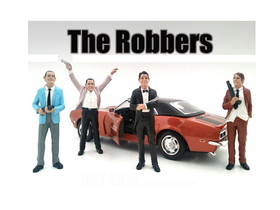 American Diorama 23921-23922-23923-23924  "The Robbers" 4 Piece Figure Set For 1:24 Scale Models