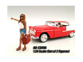 American Diorama 23996  Hitchhiker 2 Piece Figure Set For 1:24 Scale Models